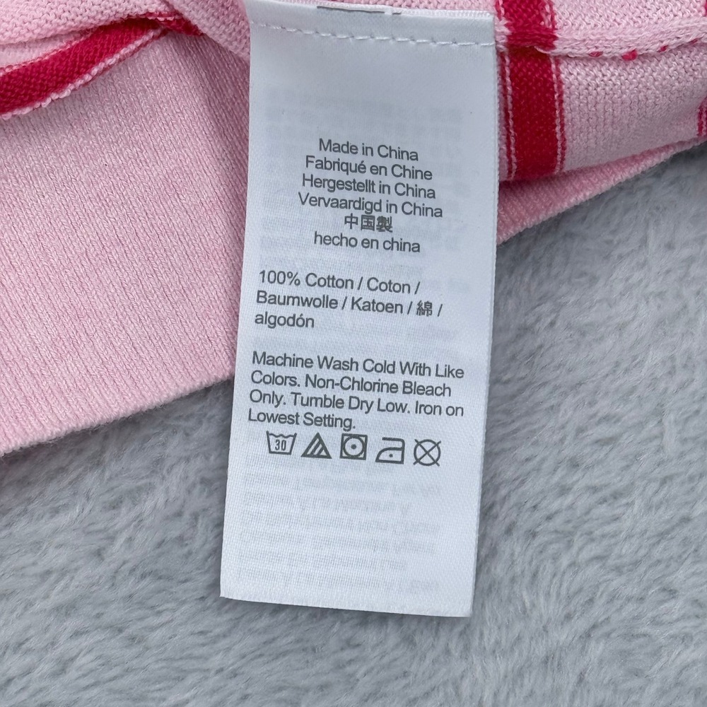 J Crew Dropped Shoulder Crewneck Sweater Womens XL Pink Striped Relaxed Pullover - Picture 6 of 8